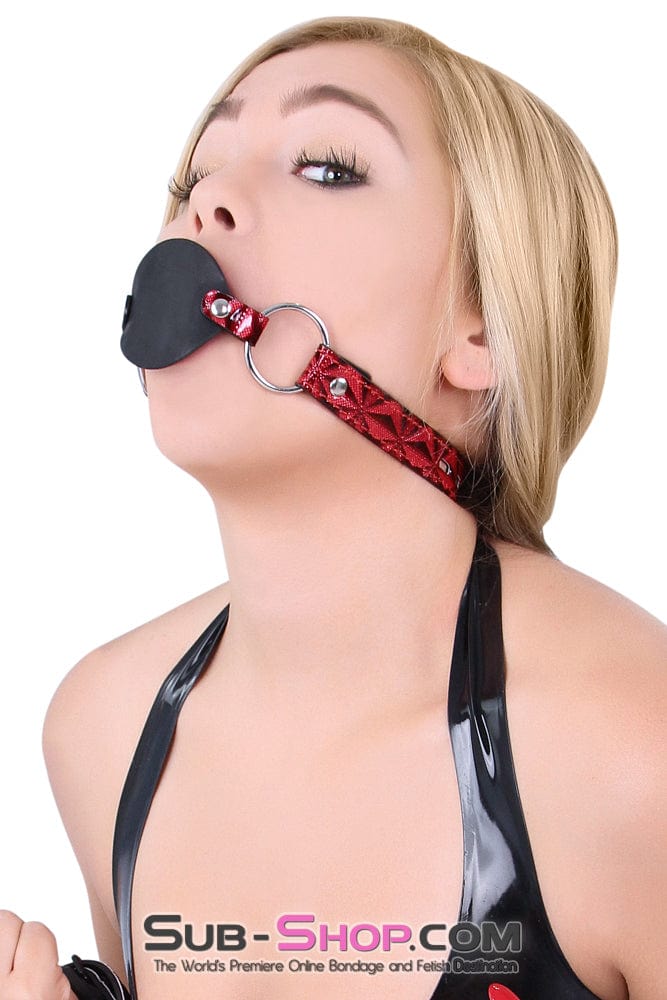 7944DL-SIS      Sissy Princess Rough Sex Silicone Penis Gag with Locking Red Mistress Sessions Diamond Strap - Image 11