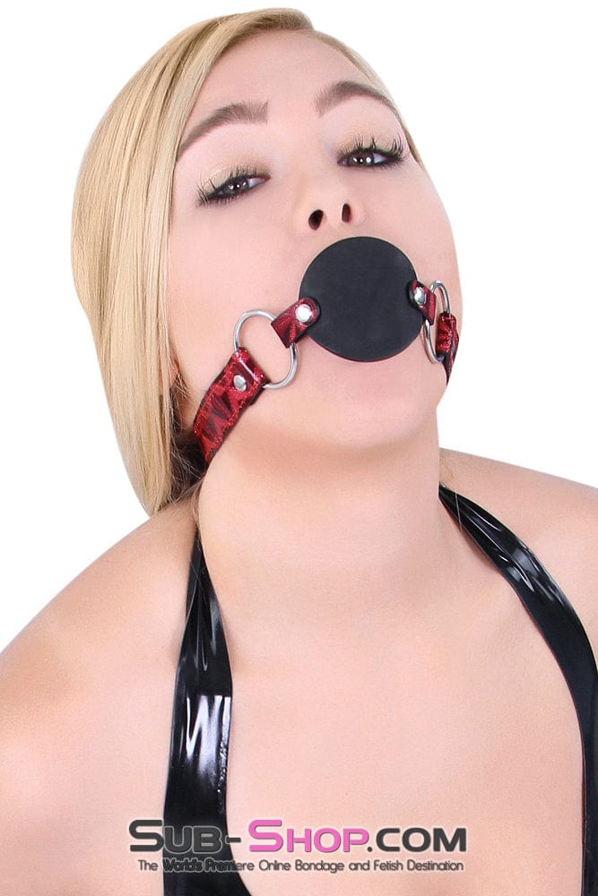 7944DL-SIS      Sissy Princess Rough Sex Silicone Penis Gag with Locking Red Mistress Sessions Diamond Strap - Image 9