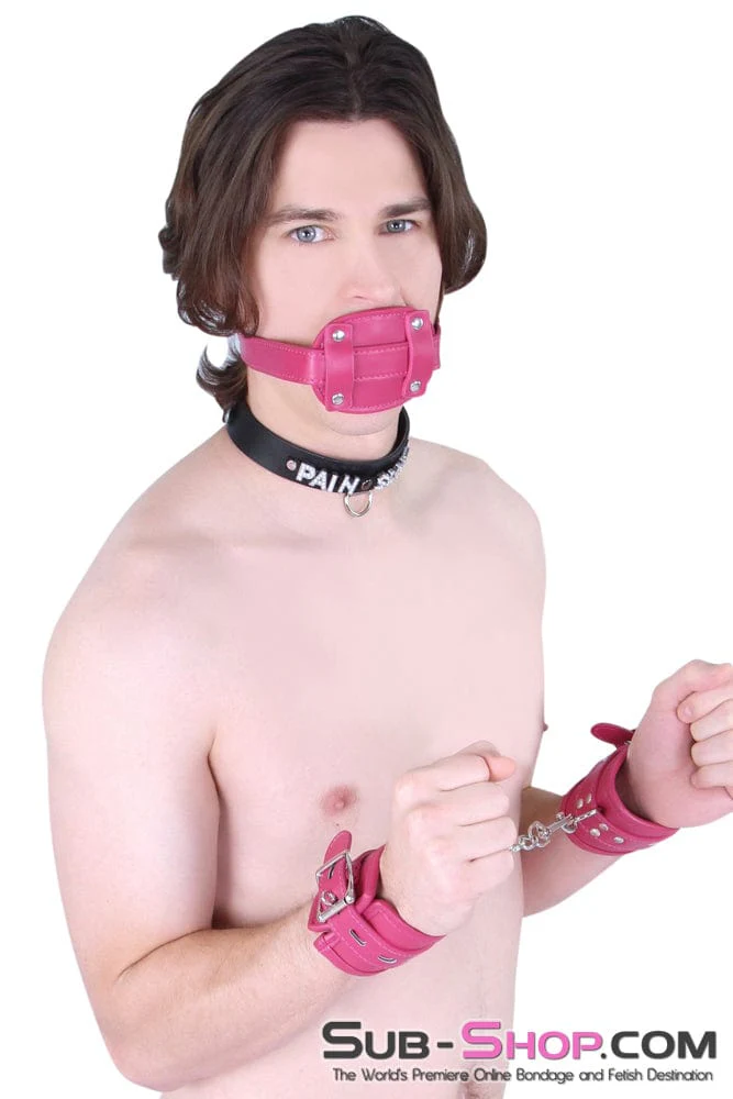 9053DL-SIS Sissy Slave Bondage Locking Rubber Sex Kinky Mistress Bomb Pink Penis Gag - Image 18