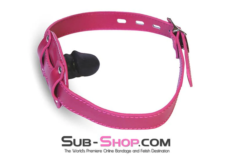 9053DL-SIS Sissy Slave Bondage Locking Rubber Sex Kinky Mistress Bomb Pink Penis Gag - Image 4