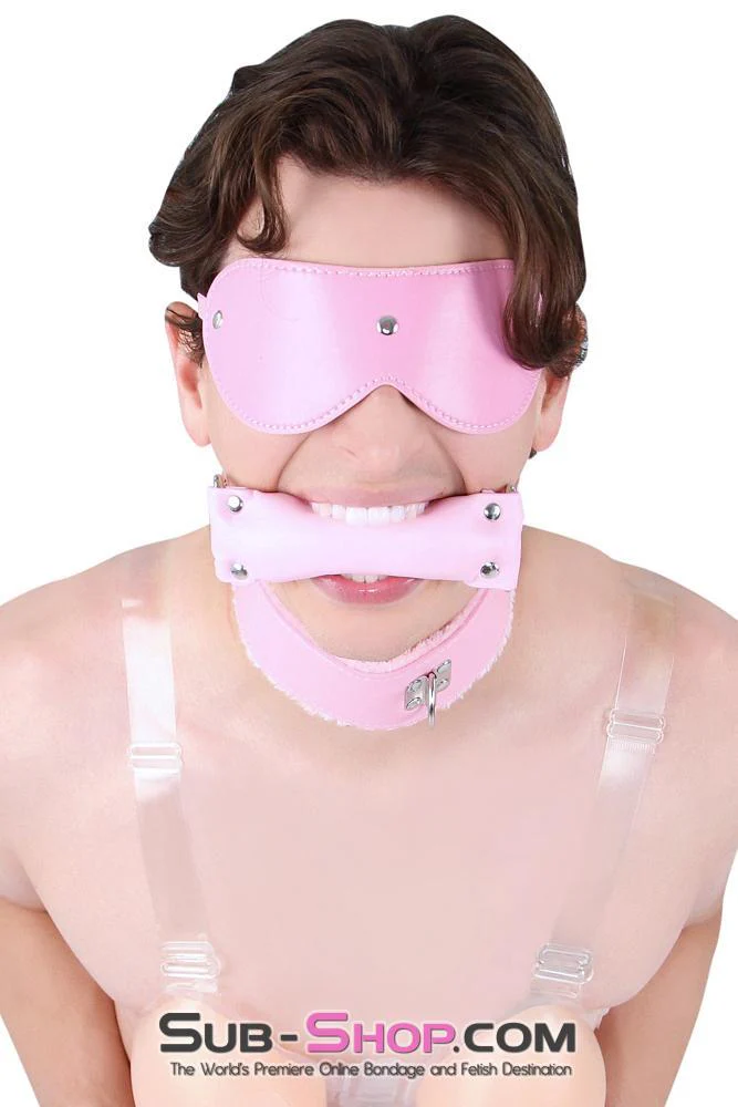8956DL-SIS      Sissy Slave Harlot Sissy Hypnosis Stuffed Pink Bit Gag - Image 25