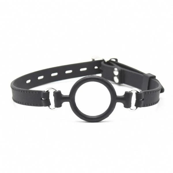 0806M-SIS    Sissy Slave Minx Sissy Submissive Locking 2" Wide Black Silicone Comfort Ring Gag - Image 10