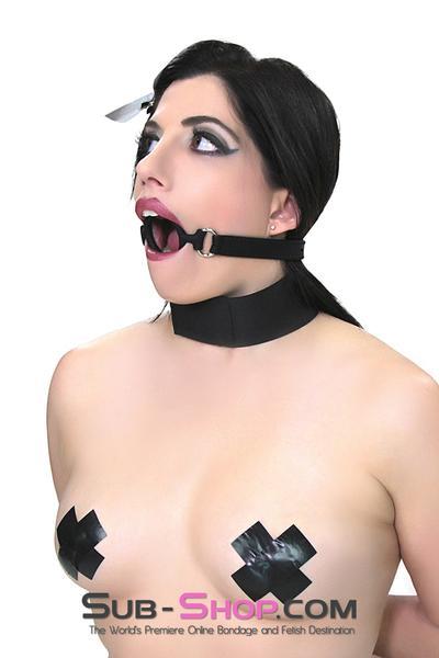 0806M-SIS    Sissy Slave Minx Sissy Submissive Locking 2" Wide Black Silicone Comfort Ring Gag - Image 19