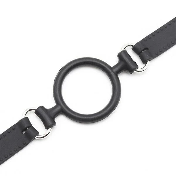 0806M-SIS    Sissy Slave Minx Sissy Submissive Locking 2" Wide Black Silicone Comfort Ring Gag - Image 21