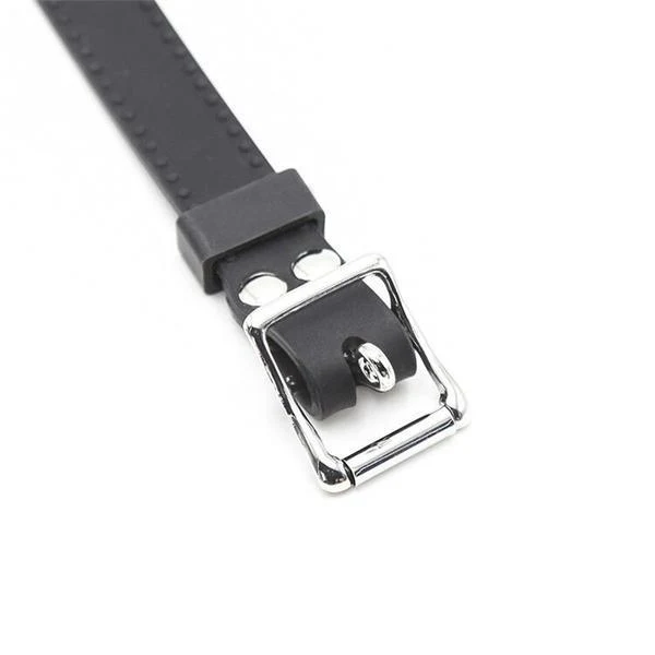 0806M-SIS    Sissy Slave Minx Sissy Submissive Locking 2" Wide Black Silicone Comfort Ring Gag - Image 7