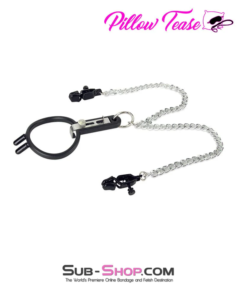 2702M-SIS Sissy Slave Vixen Open Wide and Take It Mouth Spreader Dominant Female Gag with Nipple Clamps Set - Image 13