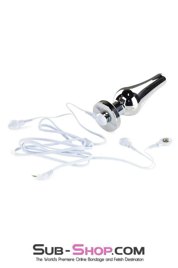 9796M-SIS Sissy Submissive Electro-Stim Classic Tapered Steel Butt Plug - Image 2