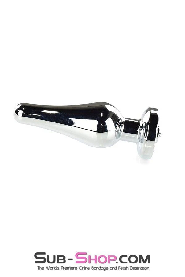 9796M-SIS Sissy Submissive Electro-Stim Classic Tapered Steel Butt Plug - Image 3