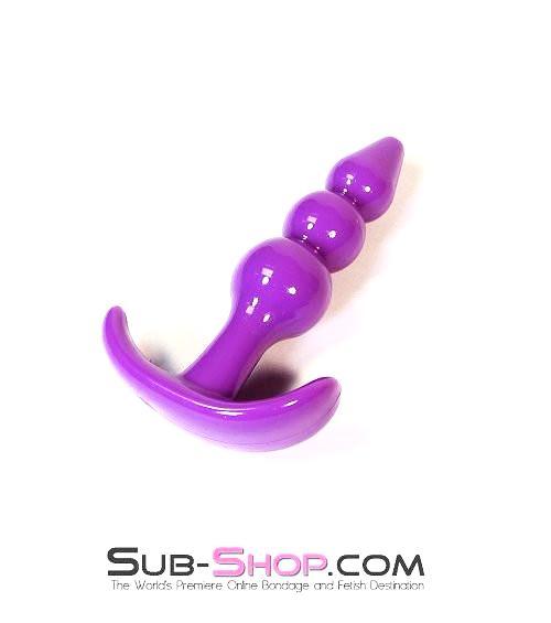 7306AE-SIS      Sissy's Silicone Mini Ribbed Graduated Plug, Purple - Image 2