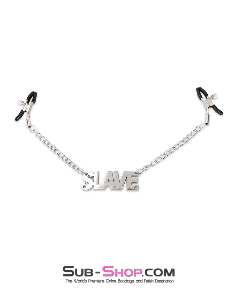 7282DL SLAVE Adjustable Nipple Clamps with SLAVE Tag - Image 2