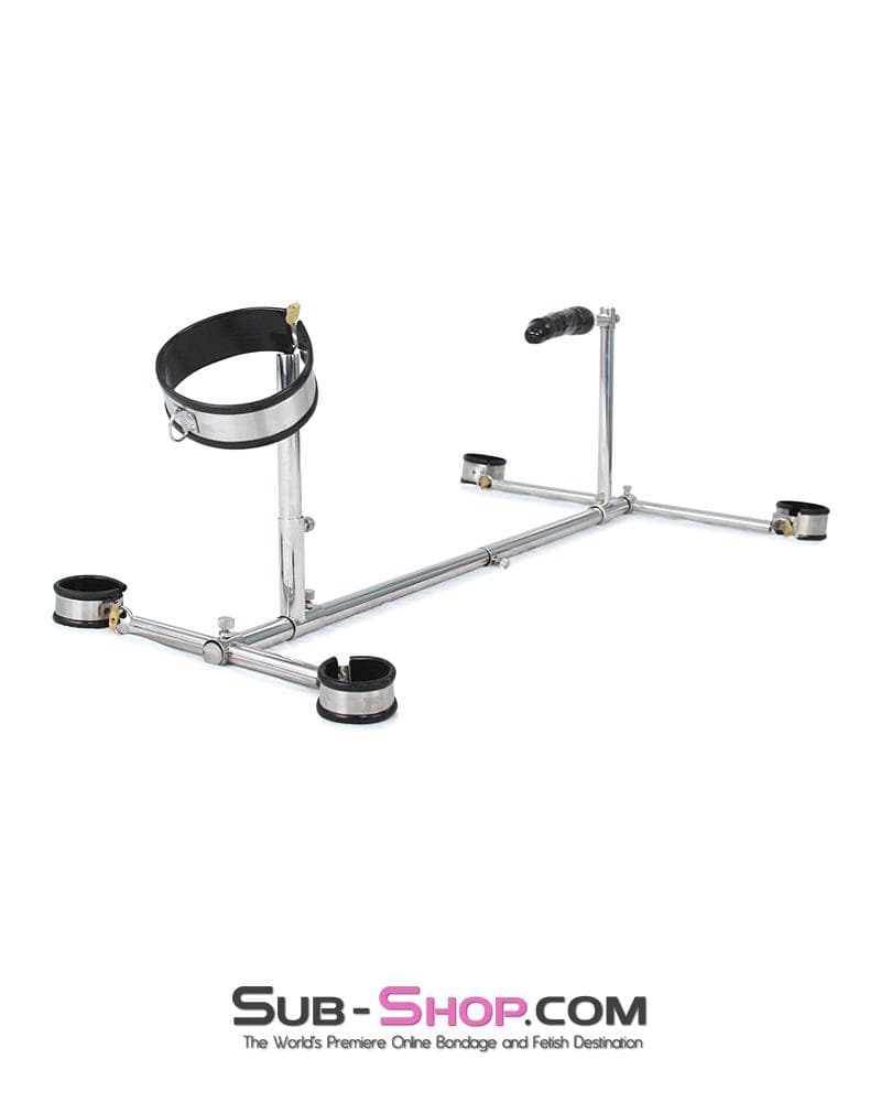 9968M Slave Stockade with Stainless Steel + Rubber Cuffs and Dildo Set – Large / Extra Large Size - Image 5