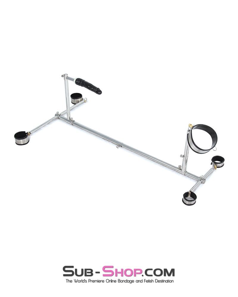 9968M Slave Stockade with Stainless Steel + Rubber Cuffs and Dildo Set – Large / Extra Large Size - Image 6