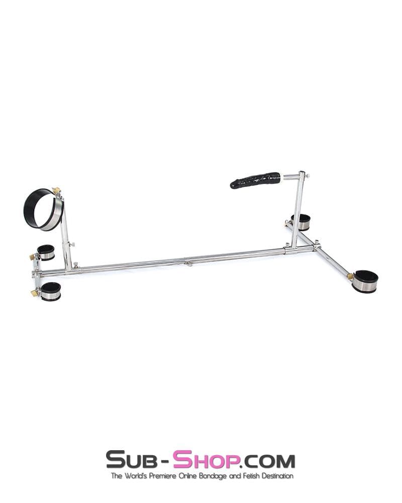 9968M Slave Stockade with Stainless Steel + Rubber Cuffs and Dildo Set – Large / Extra Large Size - Image 9