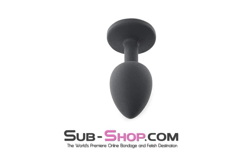 2794M      Small Black Silicone Anal Plug with Sapphire Crystal 🔥 FINAL CLEARANCE – Last Chance! - Image 5