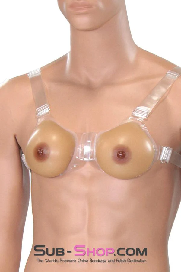 9852RS-SIS      Sofia Real Feel Silicone Crossdressing Sissy Breast Form Enhancers BDSM Training with Nipples, A Cup - Image 2