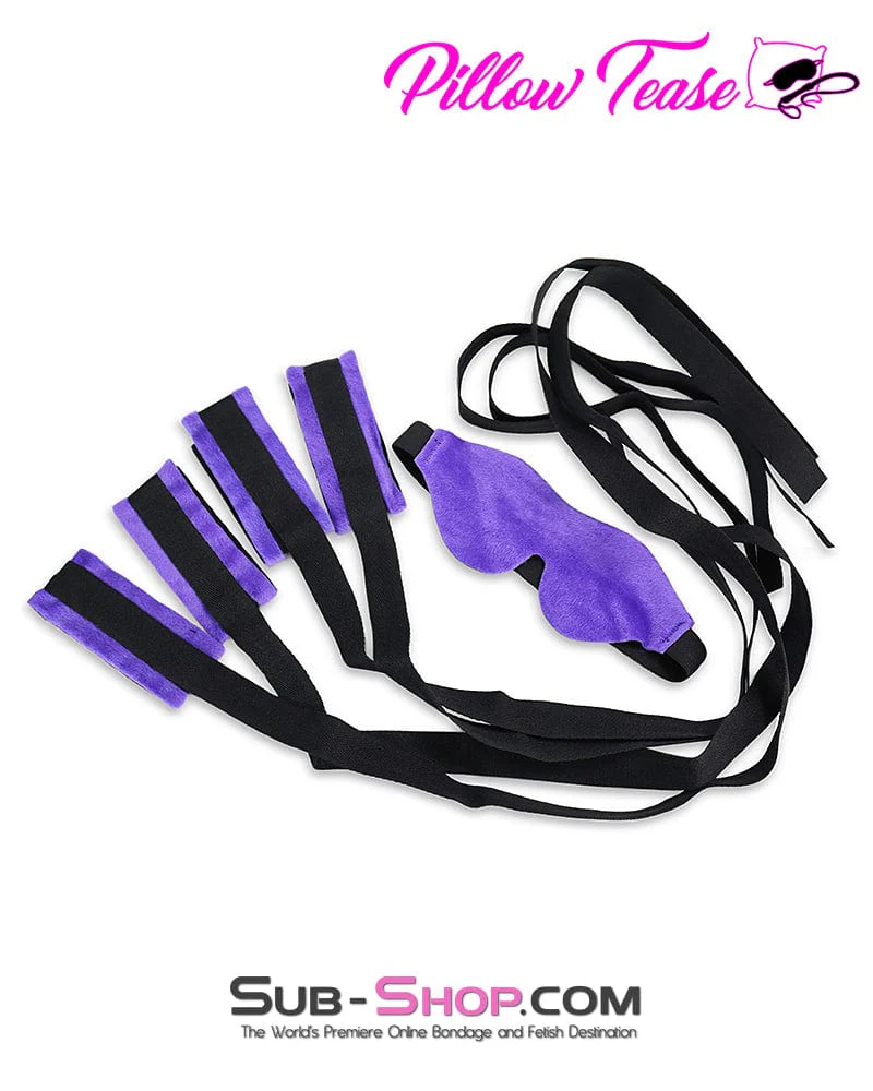 9919DL      Beginner Soft Purple Blindfold, Wrist and Ankle Cuffs Bondage Set ✨ BLACK FRIDAY LIMITED TIME DEAL✨