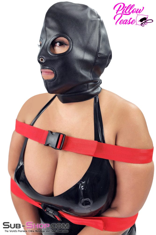 2772M Soft Leatherette Open Mouth and Eyes Lacing Hood - Image 7