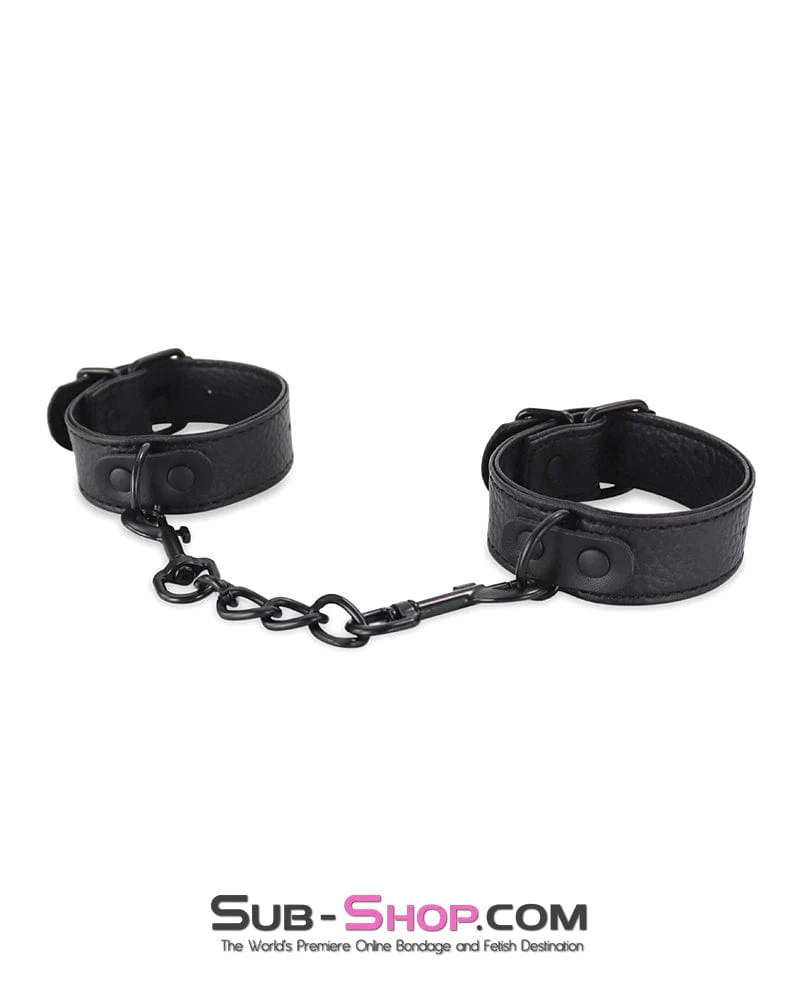 0744DL      Soft Slim Wrist Bands with Black Hardware and Chain - Image 5