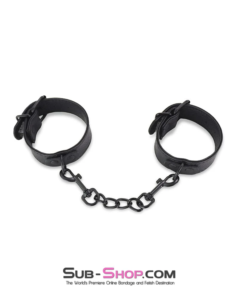 0744DL      Soft Slim Wrist Bands with Black Hardware and Chain - Image 7