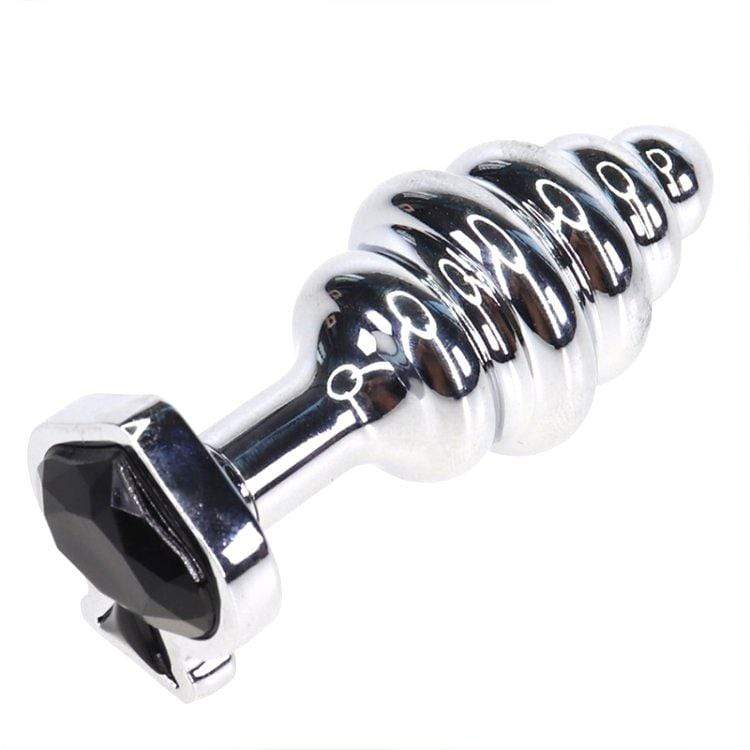 2110M Spade Jeweled Rippled Chrome Butt Plug š„ FINAL CLEARANCE ā Last Chance!