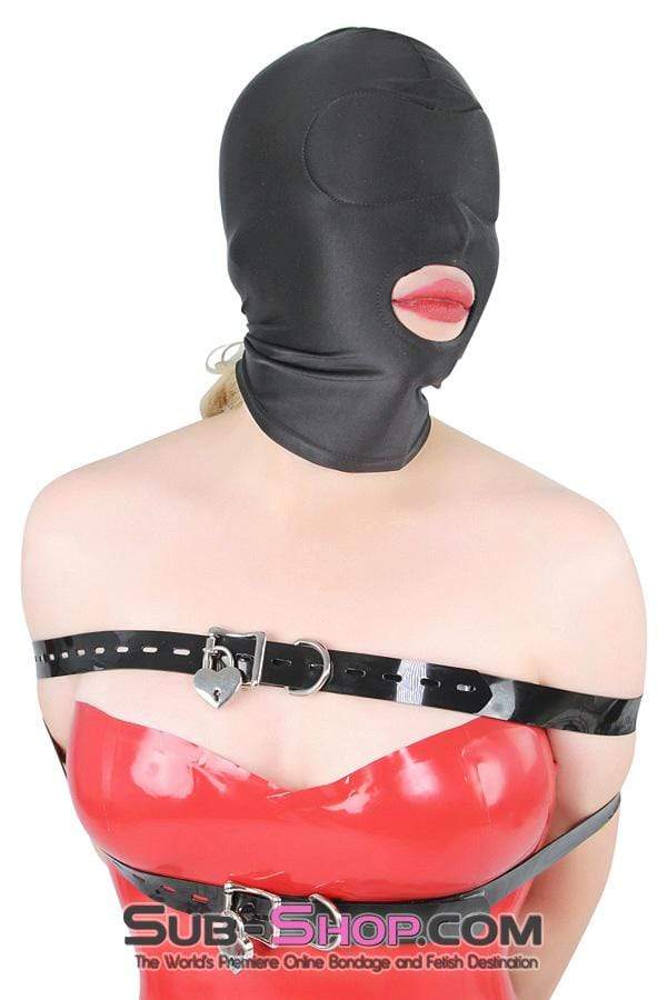 1698DL      Spandex Open Mouth Trainer Hood with Sewn In Blindfold - Image 2