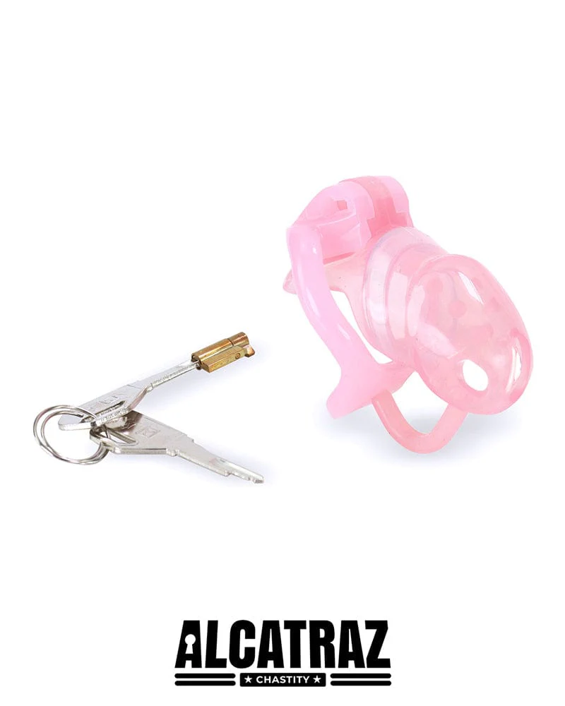 1397AR      Spiked Little Sissy Cock Blocker Silicone Locking Male Chastity with Ball Divider - Image 2
