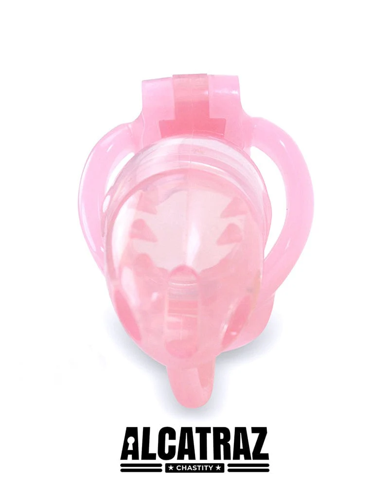 1397AR      Spiked Little Sissy Cock Blocker Silicone Locking Male Chastity with Ball Divider - Image 3