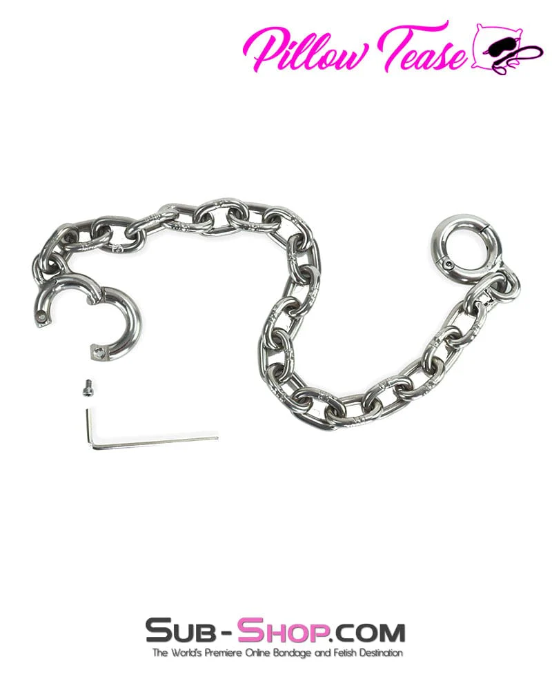 8803M      Stainless Steel Thumb Cuffs with Chain - Image 3
