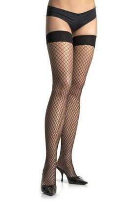 2255L-SIS Stay Up Late Lycra Sissies Bondage Accessory Industrial Net Fishnet Thigh High Forced Feminization Fantasy Femdom Stockings