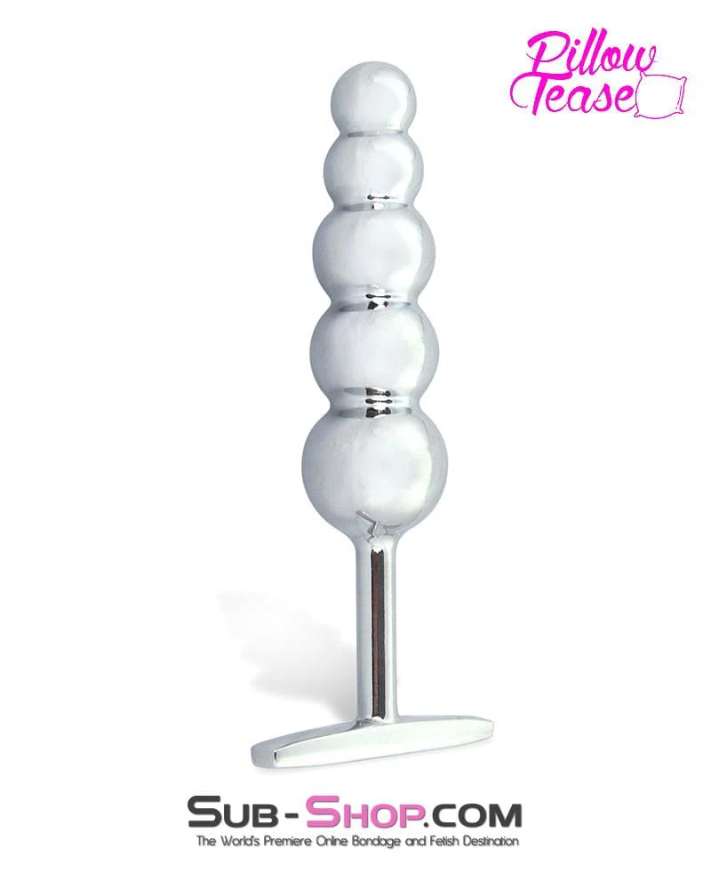 0546E Steel Ball Graduated Anal Dildo With Wide Handle Base