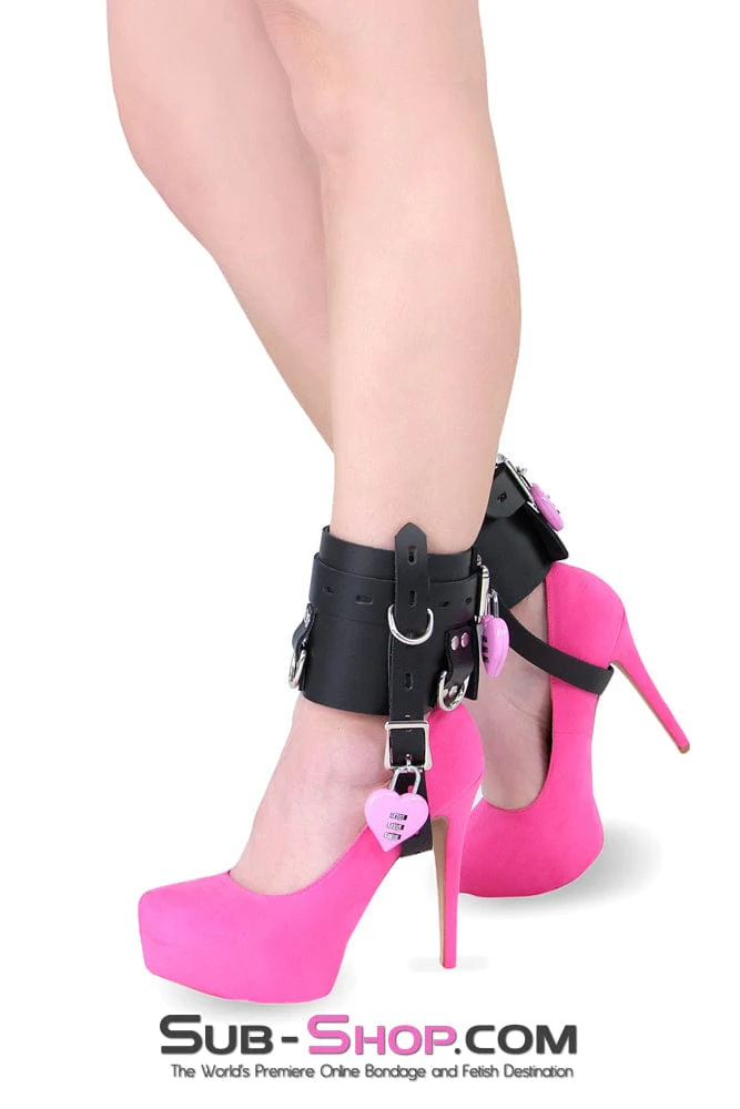 6790A-SIS Stiletto Sissy Bitch Prisoner Wide Locking Shoe Cuffs - Image 6