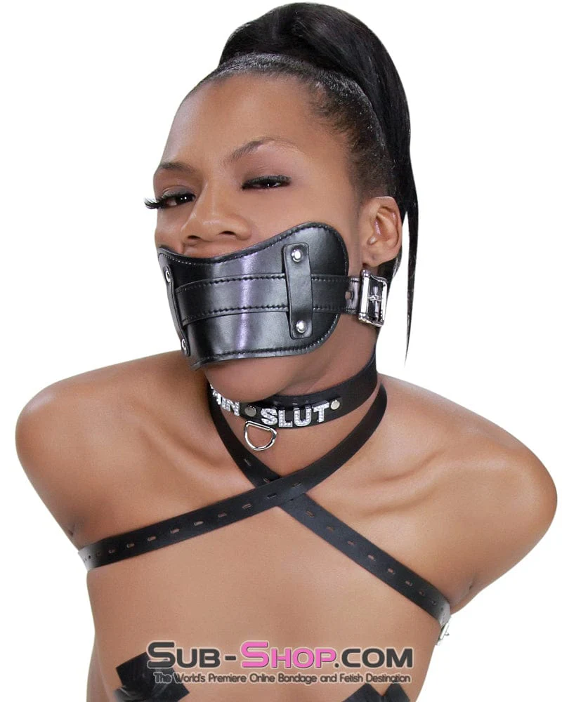 8954DL      Stuffed Slave Mouth Locking Panel Gag - Image 17