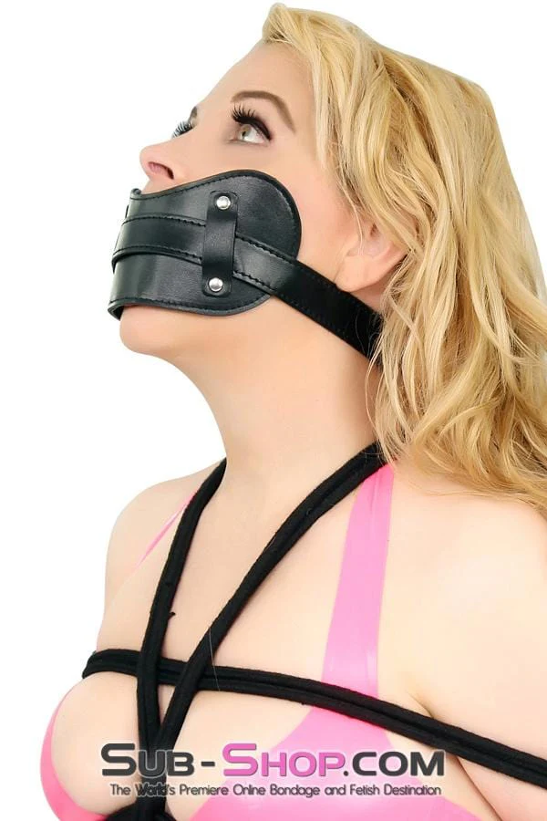8954DL      Stuffed Slave Mouth Locking Panel Gag - Image 5