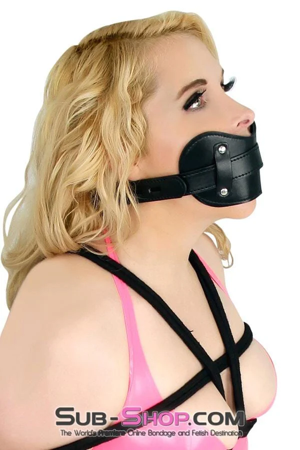 8954DL      Stuffed Slave Mouth Locking Panel Gag - Image 6