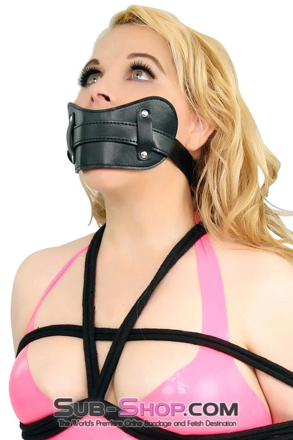8954DL      Stuffed Slave Mouth Locking Panel Gag - Image 7
