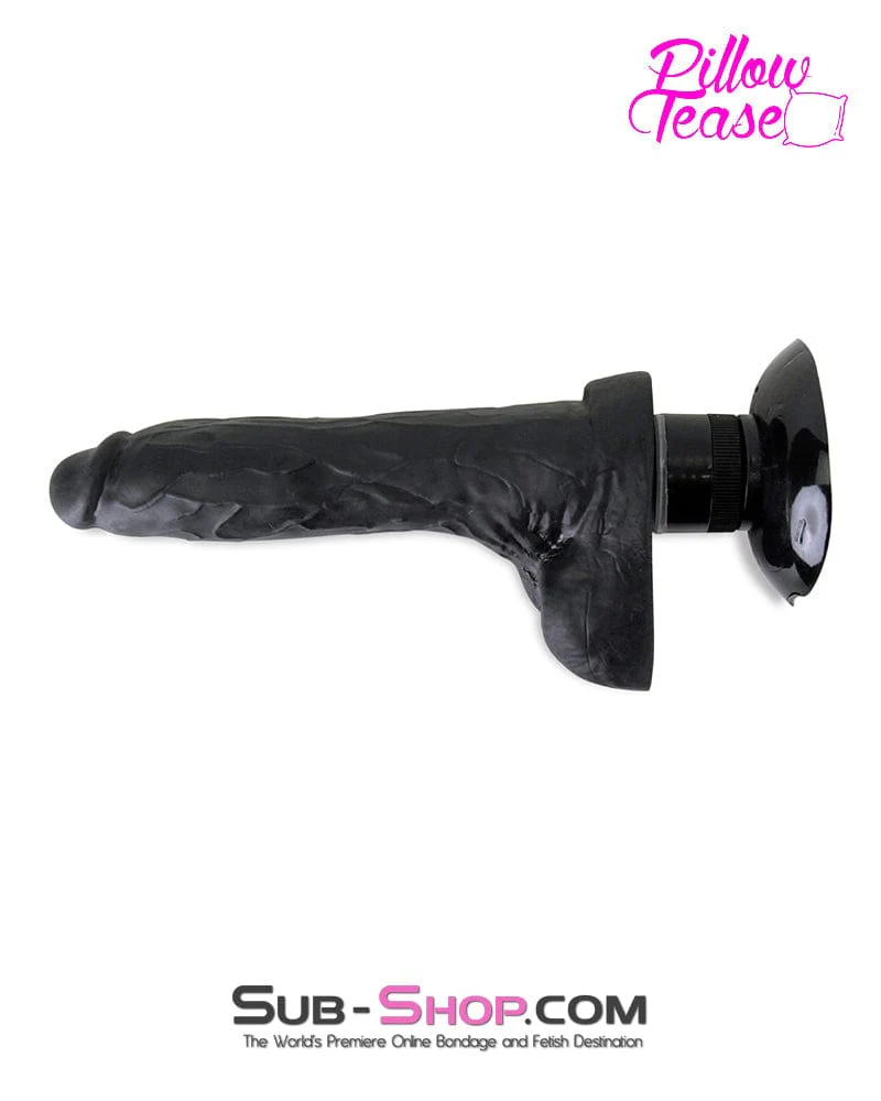 6874M      Suction Vibration Realistic 9” Black Dildo - Image 3