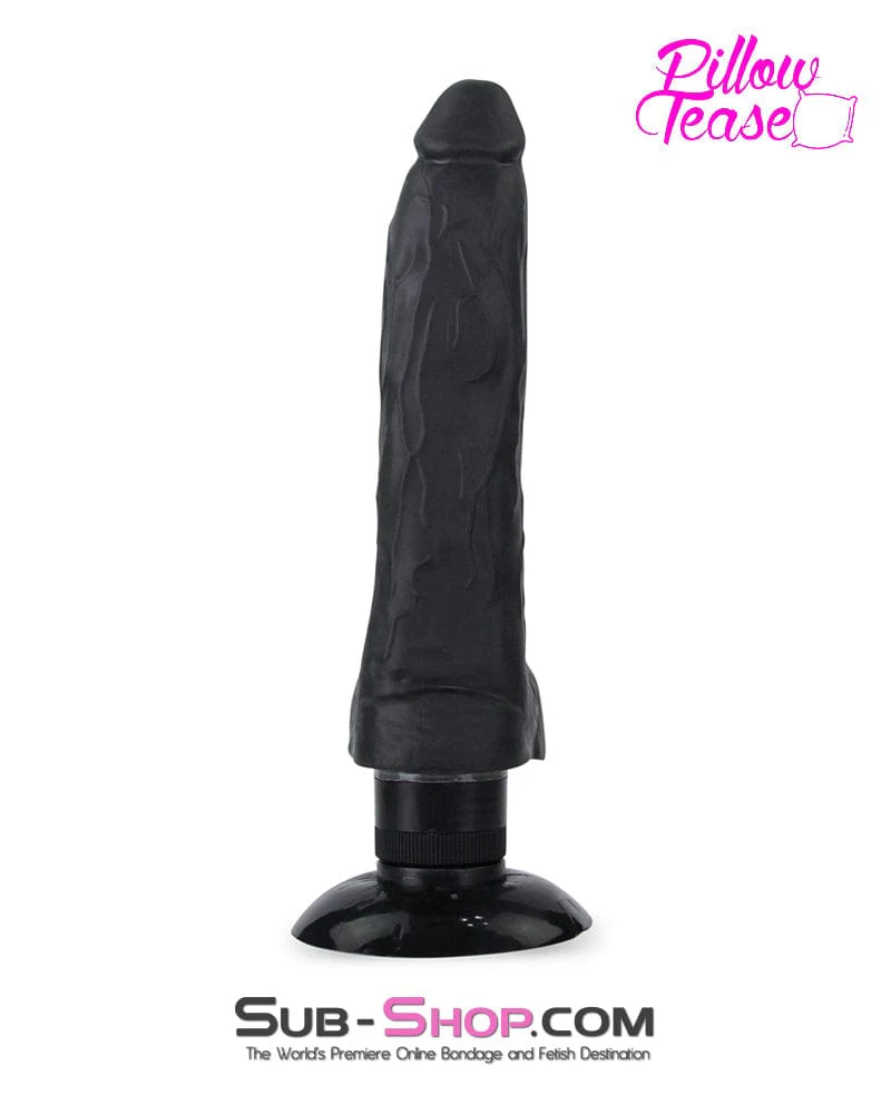6874M      Suction Vibration Realistic 9” Black Dildo - Image 4