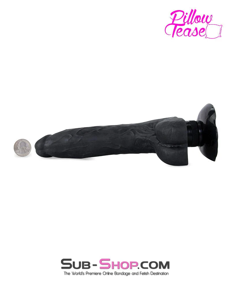 6874M      Suction Vibration Realistic 9” Black Dildo - Image 6