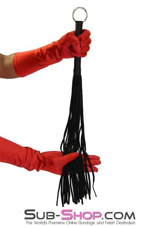 7796DL      Suede Tail 24” Flogger Whip with Satin Wrapped Handle and Hanging Ring - Image 5