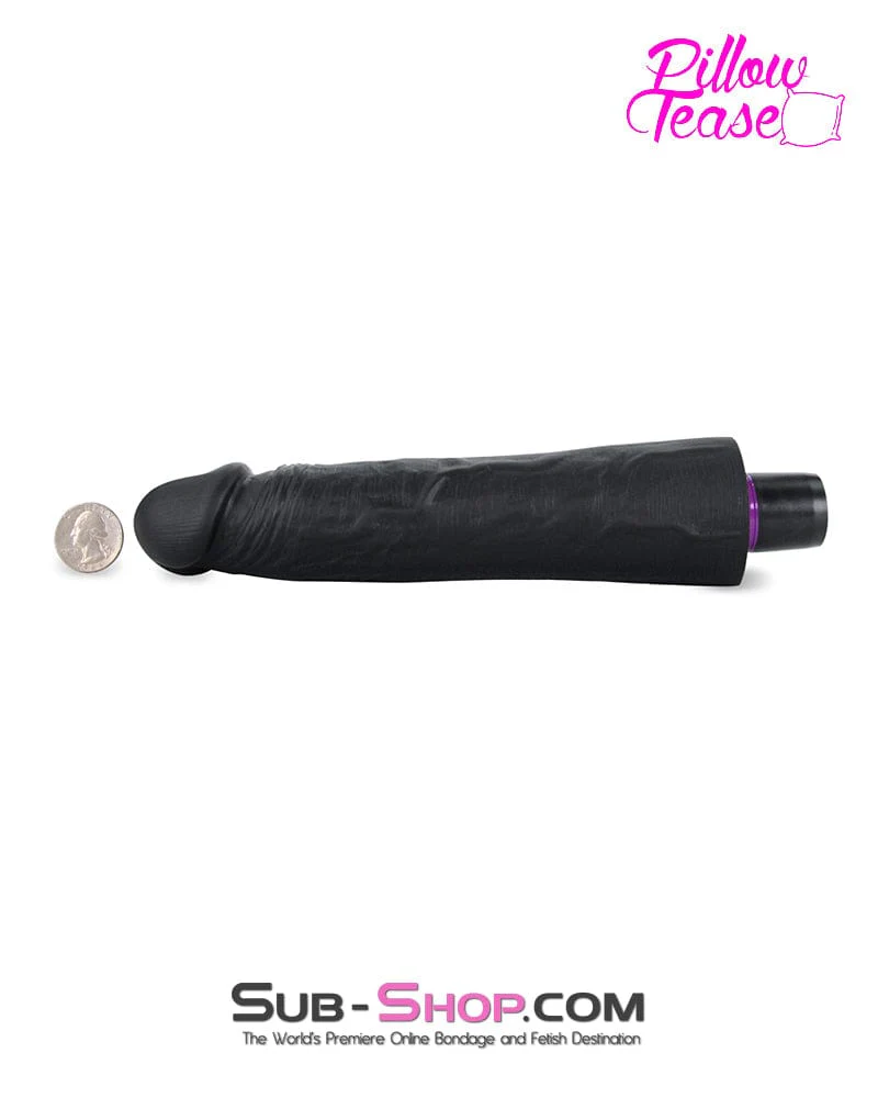 7324M      Super-soft 9” Black Silicone Dildo Vibrator - Image 3
