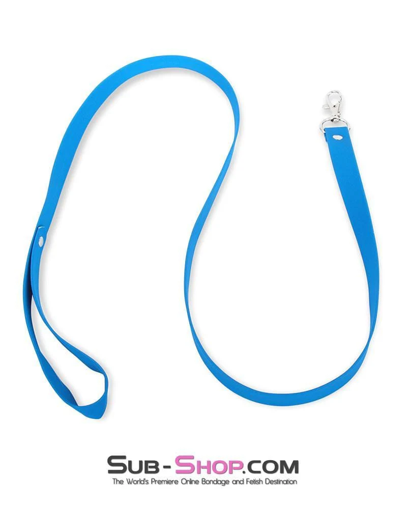 1718MQ      Tantric Blue Vegan Leather Long Leash - MEGA Deal - Image 4