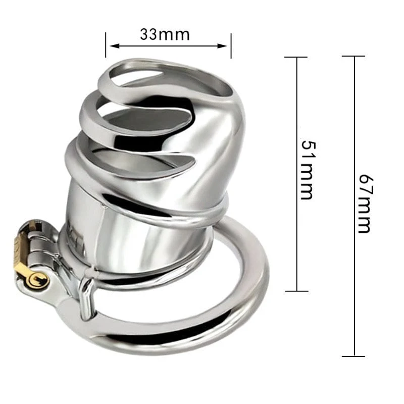 0482M The Enforcer High Security Stainless Steel Chastity Cock Cage - Image 12