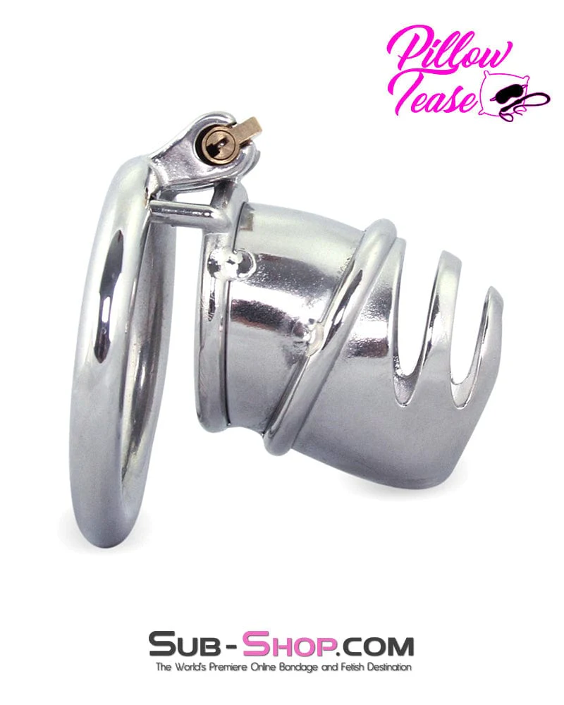 0482M The Enforcer High Security Stainless Steel Chastity Cock Cage - Image 3