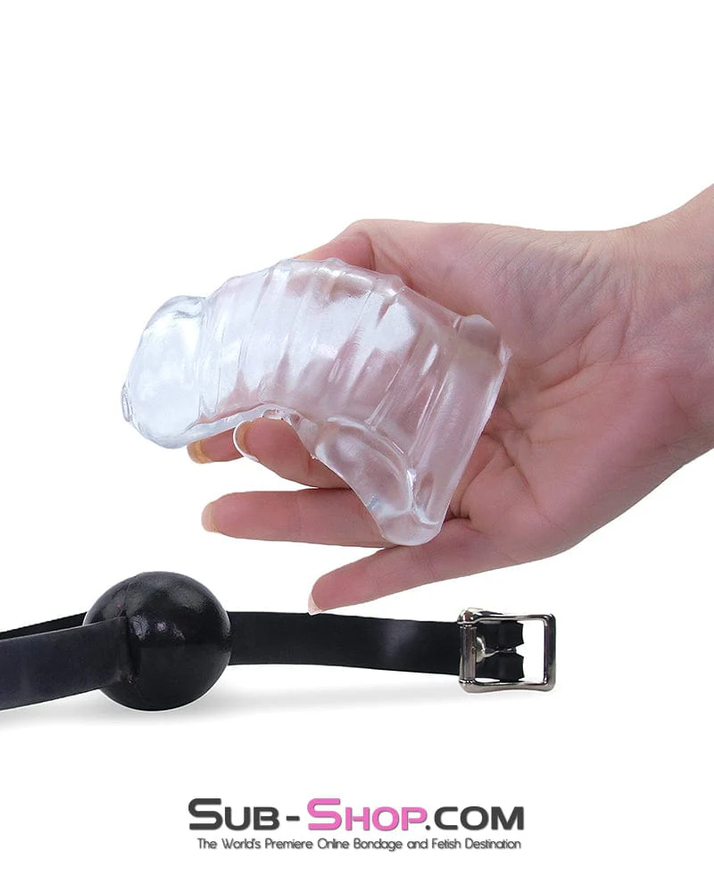 7379M      The Guardian Clear Silicone Cock and Balls Chastity Cage - Image 4