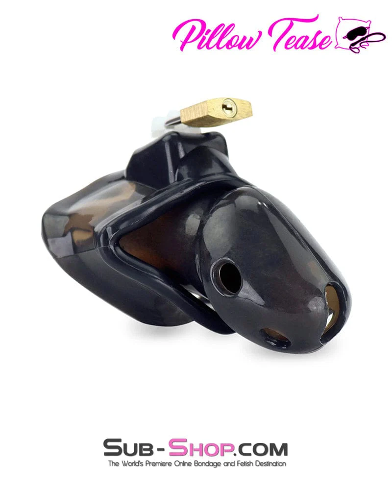 3459AR Spiked Black Locking Silicone Chastity Cage with Ball Stretching Cock Ring - Image 14