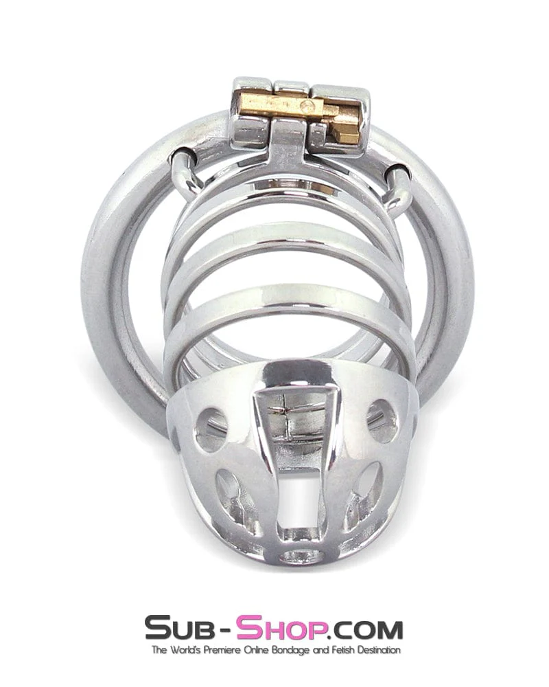 6764M The Slammer Stainless Steel Locking Chastity Cock Cage - Image 2