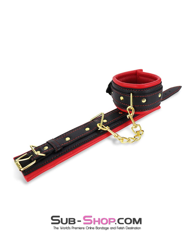 9864M Thickly Padded Bondage Cuffs with Gold Hardware - Image 5