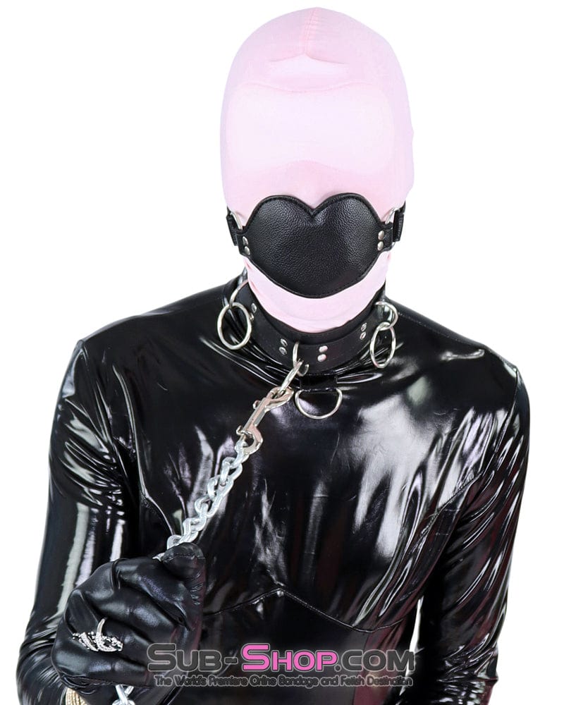 1760DL Three Ring Locking Bondage Collar - Image 8