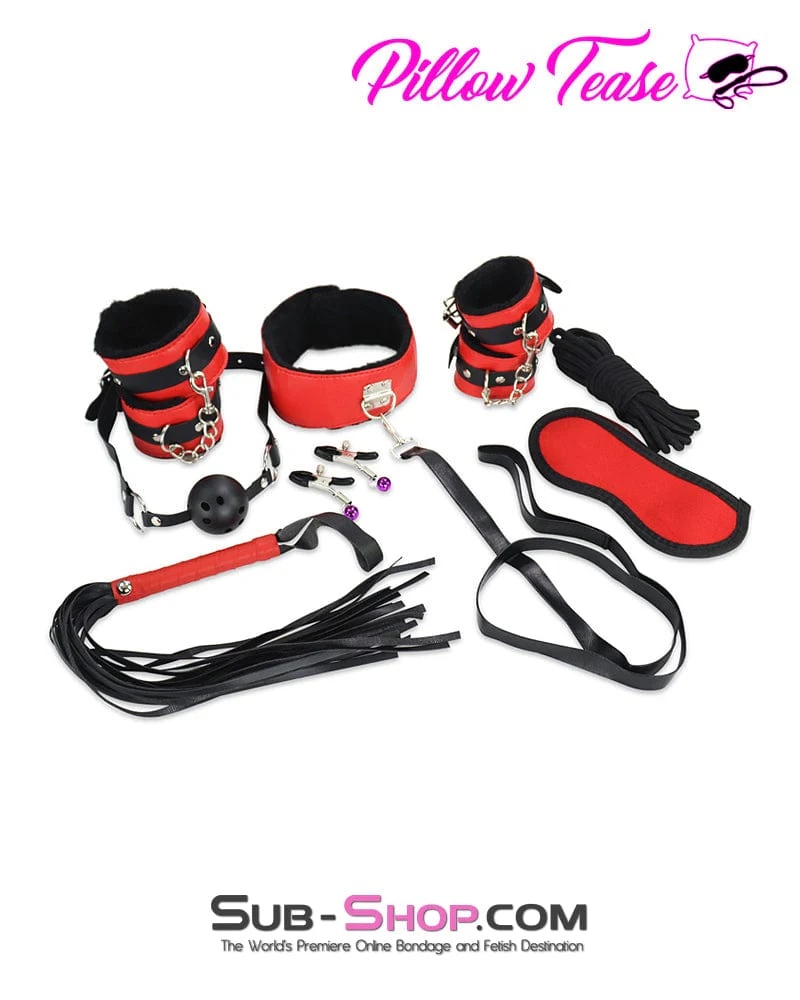 9756DL Tie Me, Clamp Me, Whip Me 8 Pc Bondage Kit