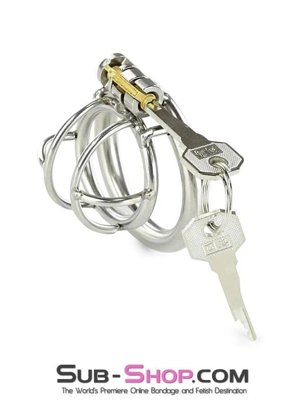 0963RS Tiny Tool High Security Steel Locking Male Bondage Chastity Device - Image 4